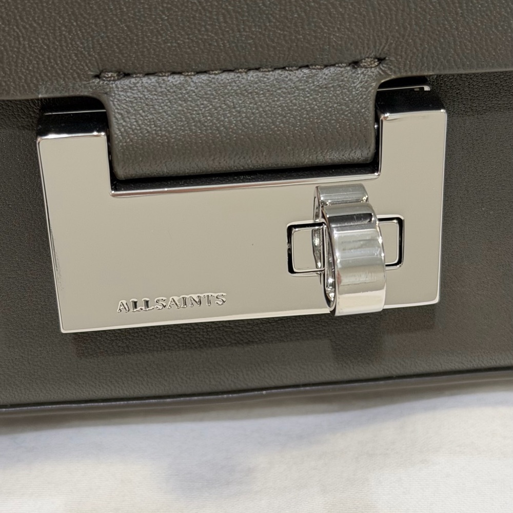 All Saints Frankie 3 in 1 Crossbody Belt Bag Silver Buckle Green NWT - Picture 4 of 17